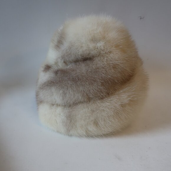 Womens Claire of Cameo New York Paris Beige Mink Fur Pillbox Hat S - Picture 4 of 5